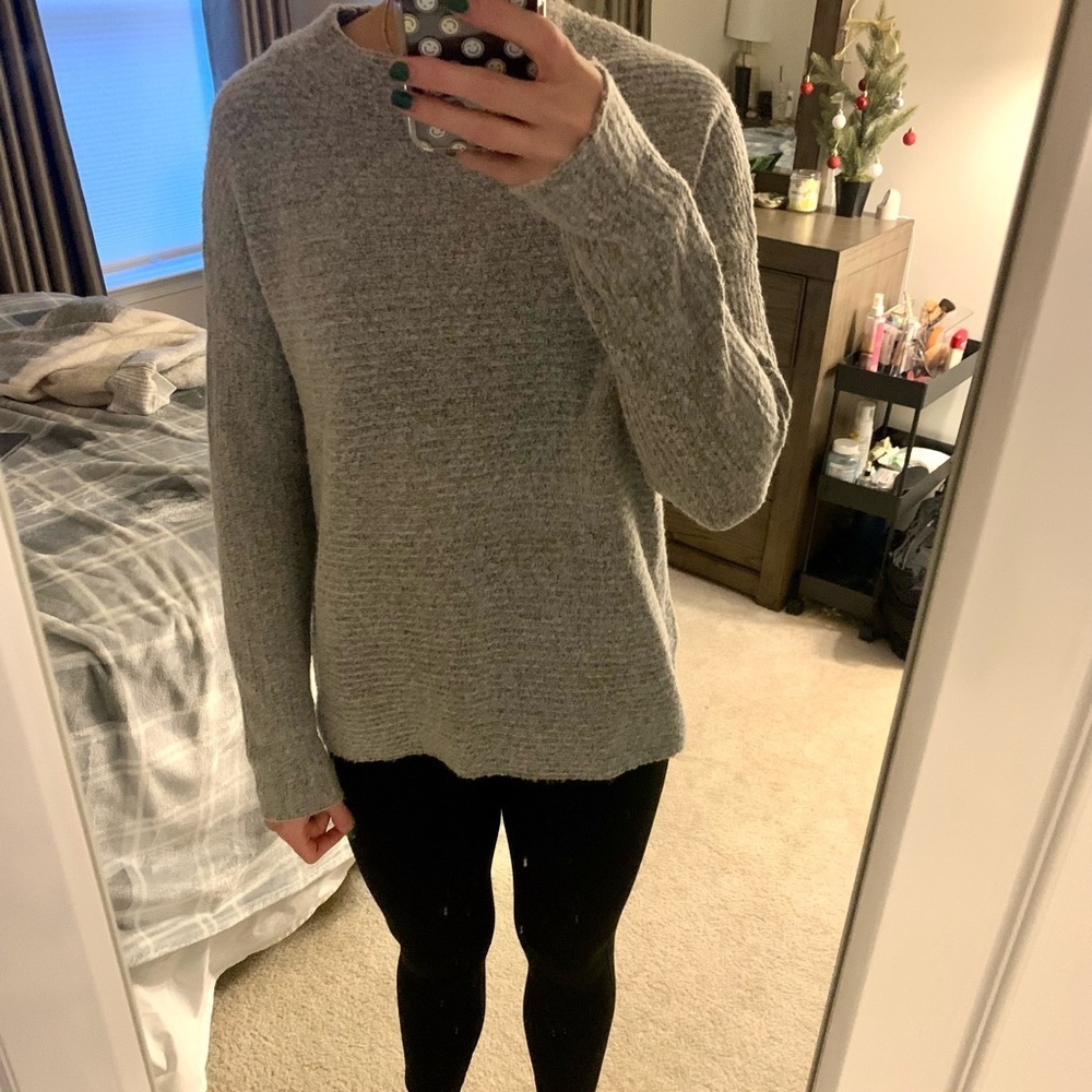 Gray mock neck sweater